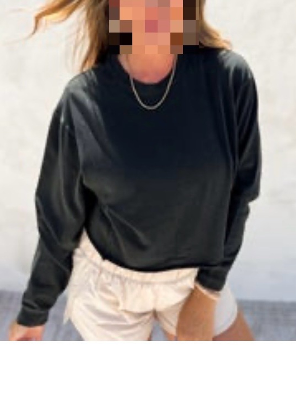 Double Zero Black Cropped Crewneck Sweatshirt